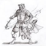  0laffson 2019 4_toes 5_fingers anthro barefoot cheetah clothed clothing digitigrade felid feline fingers hi_res holding_object holding_weapon male mammal melee_weapon simple_background solo sword toes traditional_media_(artwork) weapon white_background 