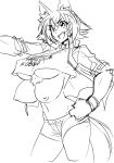  akimbo anthro armband athletic big_breasts bottomwear breasts canid canine chest_tuft cleavage clothed clothing coat collar digital_media_(artwork) edit fangs female gesture hair hand_on_hip hands_on_hips hi_res jacket japanese_kobold mammal matsu-sensei midriff monochrome monster_girl_(genre) monster_musume multi_breast multi_nipple navel nipple_outline nipples open_mouth pointing polt_(monster_musume) portrait raised_arm shirt shorts simple_background sketch smile solo three-quarter_portrait topwear tuft under_boob white_background 