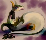  black_scarf commentary commission creature english_commentary full_body gen_5_pokemon glitchedpuppet highres no_humans pokemon pokemon_(creature) scarf serperior solo tongue tongue_out 