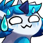  1:1 blitzdrachin bodily_fluids emote low_res owo panic reaction_image sifyro sweat 