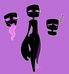  2019 enderman female kiwihermit long_tongue looking_at_viewer minecraft not_furry open_mouth simple_background sleeping solo tongue tongue_out video_games 