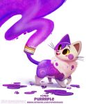  ambiguous_gender brush cryptid-creations domestic_cat felid feline felis feral footprint fur humor mammal open_mouth paint paintbrush painting pawprint pun purple_fur simple_background smile solo visual_pun whiskers white_background white_fur yellow_eyes 
