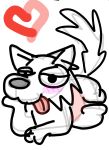 &lt;3 &lt;vampirefuuucker&gt; bedroom_eyes blush canid canine canis clothing half-closed_eyes hand_on_face happy looking_at_viewer lying male mammal on_front seductive solo tongue tongue_out underwear whitewolf wolf 
