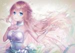  blue_eyes haduki_tohru long_hair megurine_luka petals pink_hair vocaloid wristwear 