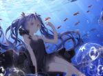  animal bubbles deep-sea_girl_(vocaloid) fish hatsune_miku shiromi underwater vocaloid water 