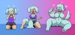  &lt;3 2018 anthro big_breasts blush breast_expansion breasts canid canine canis clothing collar collar_only domestic_dog eyes_closed female human human_to_anthro kneeling mammal mind_control nipples open_mouth pawpads pigtails prinnydood pussy sequence shirt simple_background sitting smile solo species_transformation tail_growth tank_top topwear torn_clothing transformation 