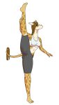  camel_toe female giraffe giraffid hi_res mammal sigur024 solo split yoga_pants 