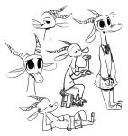  2019 ambiguous_gender antelope anthro arm_support barefoot blush bodily_fluids bottomwear bovid clothed clothing eating eyes_closed facial_markings flying_sweatdrops food fuel_(artist) fuel_(character) gazelle greyscale half-closed_eyes head_markings hi_res holding_food holding_object horn leaning_on_elbow looking_at_viewer mammal markings monochrome necktie open_mouth pants plate school_uniform shirt shorts simple_background sitting skirt smile standing stool sweat sweatdrop sweater taco topwear uniform white_background 