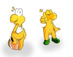  2019 balls butt contimplatininspiratio digital_media_(artwork) flaccid hi_res koopa koopa_troopa looking_at_viewer male mario_bros nintendo penis rear_view reptile scalie solo turtle video_games 