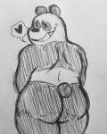  big_butt butt cartoon_network cellulite filthyopossum giant_panda looking_at_viewer looking_back male mammal overweight overweight_male panda_(wbb) presenting presenting_hindquarters slightly_chubby solo ursid we_bare_bears 