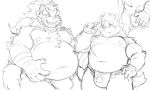  2019 absurd_res anthro belly blush butt canid canine canis clothing darkzerojack domestic_dog duo fundoshi goemon_(tas) grope hi_res humanoid_hands japanese_clothing male male/male mammal moobs moritaka nipples overweight overweight_male raccoon_dog ratontheraccoon scar simple_background tanuki tokyo_afterschool_summoners underwear video_games 