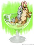  2019 abstract_background alcohol anthro anthro_on_anthro balls beverage bonnie_hopps brown_eyes buckteeth champagne champagne_glass cup disney duo erection female green_background hand_on_back handjob head_tuft lagomorph leporid male male/female mammal nude partially_submerged penile penis purple_eyes rabbit reclining robcivecat sex shoulder_tuft signature simple_background stu_hopps teeth url white_background zootopia 