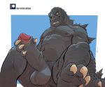  2019 4_fingers abs anthro areola arm_support balls biceps big_penis claws clenched_teeth erection fingers front_view godzilla godzilla_(series) grey_balls grey_scales hand_on_penis hindpaw huge_penis humanoid_penis kaiju looking_down male masturbation monster muscular muscular_male negger nipples nude one_eye_closed patreon paws pecs penile penile_masturbation penis reptile scales scalie sharp_claws sharp_teeth simple_background sitting smile snout solo spread_legs spreading stroking teeth thick_penis thick_thighs toe_claws toho vein veiny_penis 