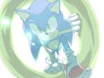  4:3 anthro blue_fur clothing eulipotyphlan footwear fur gloves green_eyes handwear hedgehog lens_flare light looking_at_viewer male mammal ring shoes simple_background smile solo sonic_(series) sonic_the_hedgehog white_background なし 