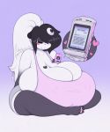  absurd_res anthro big_breasts breasts female giant_panda hi_res huge_breasts hyper hyper_breasts luna_paws mammal phone slightly_chubby smutbunny solo ursid 
