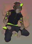  2019 4_toes 5_fingers anthro barefoot clothed clothing digital_media_(artwork) ear_piercing ear_ring eyebrows fingers grimoiren hi_res hyaenid male mammal piercing solo spoted_hyena toes 