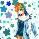 1:1 alternate_species clothed clothing female friendship_is_magic hair humanoid humanoidized lamidien multicolored_hair my_little_pony rainbow_dash_(mlp) solo tongue winged_humanoid wings 
