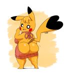  2019 anthro big_butt breasts butt cleft_tail clothed clothing cosplay_pikachu_(character) digital_media_(artwork) dipstick_ears dipstick_tail female hi_res joaoppereiraus looking_at_viewer looking_back mammal multicolored_ears multicolored_tail nintendo open_mouth open_smile pikachu pok&eacute;mon pok&eacute;mon_(species) rear_view rodent smile solo sweater topwear video_games virgin_killer_sweater 