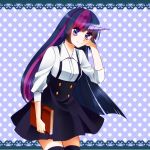  1:1 alternate_species anime book clothed clothing female friendship_is_magic hair horn horned_humanoid humanoid humanoidized lamidien multicolored_hair my_little_pony solo twilight_sparkle_(mlp) 