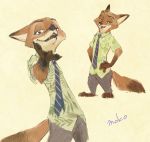  2019 anthro canid canine clothed clothing disney fox fur hi_res male mammal monmokamoko nick_wilde simple_background zootopia 