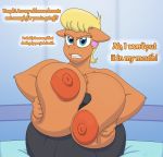  2019 angry anthro anthrofied bed big_breasts blonde_hair blue_eyes blush breasts chest_tuft clenched_teeth dialogue digital_media_(artwork) duo ear_piercing english_text equid equine erection female first_person_view friendship_is_magic fur gunpowdergreentea hair horse huge_breasts looking_at_viewer male male/female mammal ms._harshwhinny_(mlp) my_little_pony nipples nude penis piercing sex simple_background teeth text titfuck tuft 
