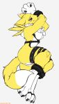  anthro bdsm bondage bound breasts canid canine claws conditional_dnp digimon digimon_(species) female looking_at_viewer lying mammal nude pussy renamon scappo smile solo 