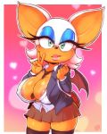  anthro areola areola_slip big_breasts breasts chiropteran cleavage clothed clothing female mammal randomboobguy rouge_the_bat solo sonic_(series) vein 