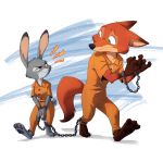  2019 anthro canid canine claws clothed clothing disney female fox fur hi_res judy_hopps lagomorph leporid male mammal nick_wilde prison prison_uniform rabbit ruffu zootopia 