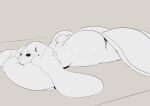  2019 ambiguous_gender anthro bed bed_sheet bedding big_butt big_penis bubble_butt butt d_(ppt) disembodied_penis eyewear glasses greyscale hot_dogging huge_butt humanoid_penis lagomorph long_ears lopunny lying male mammal monochrome nintendo penis pillow pleasantlyplumpthiccness pok&eacute;mon pok&eacute;mon_(species) simple_background thick_thighs video_games 