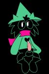  balls bodily_fluids boots bottomless bovid caprine cat-twink clothed clothing cum deltarune eyewear footwear genital_fluids glasses long_sleeves male mammal penis ralsei scarf simple_background solo tapering_penis toony video_games 