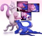  anthro anthro_on_anthro backsack ball_lick ball_worship balls blue_scales bodily_fluids cum cum_in_mouth cum_inside deep_throat dragon duo firondraak genital_fluids hi_res humanoid_penis justmegabenewell legendary_pok&eacute;mon licking male male/male mewtwo nintendo nude oral penis pok&eacute;mon pok&eacute;mon_(species) scales scalie sex tongue tongue_out uncut video_games 