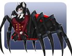  anthro arachnid arachnid_taur arthropod arthropod_taur big_breasts breasts charlotte_silk_(oc) clothing drider dungeons_and_dragons equid equine eyeshadow eyewear fan_character fangs female glasses hair hair_bun horse makeup mammal monster my_little_pony necktie pony red_eyes red_eyeshadow smile solo spider spider_taur suit tablet taur theecchiqueen 