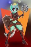  2019 anthro armor axe clothing crossover digital_media_(artwork) equid equine female friendship_is_magic horn lineage_2 lyra_heartstrings_(mlp) mammal melee_weapon mistleinn my_little_pony shield solo unicorn weapon 