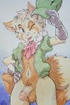  anthro balls colored fluffy fur hi_res humanoid_penis league_of_legends male mammal one_eye_closed penis recon_scout_teemo riot_games solo teemo_(lol) video_games wink yordle 