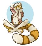  anthro breasts claws clothed clothing digital_media_(artwork) feet female mammal nicnak044 open_shirt paws smile solo toes windy_(shadowcatcher) 