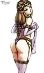  2019 blonde_hair blue_eyes breasts butt clothing female hair humanoid humanoid_pointy_ears hylian lingerie long_hair looking_at_viewer mammal minacream nintendo not_furry princess_zelda simple_background solo the_legend_of_zelda twilight_princess video_games white_background 