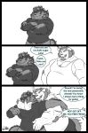  accessory anthro canid canine canis chernobog clothed clothing comic deadanthro demon english_text fur headband horn male mammal multicolored_fur musclegut muscular muscular_male overweight text tokyo_afterschool_summoners two_tone_fur video_games volkv_vseslav wolf 