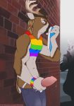  abs anthro antlers balls cervid clothed clothing erection exhibitionism horn jockstrap lgbt_pride male mammal masturbation musk penile penile_masturbation penis pride_(disambiguation) public shiuk sniffing solo_focus tight_clothing underwear underwear_sniffing 