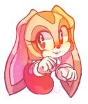  &lt;3 &lt;3_eyes anthro beek black_eyes brown_fur clothing cream_the_rabbit cub dress female fur gloves half-length_portrait handwear lagomorph leporid mammal portrait rabbit simple_background smile solo sonic_(series) white_background young 