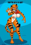  anthro bandanna big_breasts breasts crossgender feline female jilo kellogg's mammal mascot mascots nipples pussy rule_63 solo tiger tony_the_tiger 