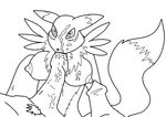  anthro black_and_white breasts canine digimon duo erection faceless_male fellatio female fox male mammal monochrome nipples oral oral_sex penis plain_background renamon sex straight unknown_artist white_background 