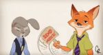  animated anthro black_eyes canid canine clothing disney duo fox fur grey_fur holding_object holding_sign judy_hopps jumping lagomorph leporid looking_at_viewer low_res mammal necktie nick_wilde police_uniform rabbit red_fur shirt sign signature simple_background smile source_request topwear uniform unknown_artist unknown_artist_signature zootopia 