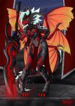  3_toes armor azural_cobaltros dragon female horn jophiel magic_user staff toes wings 