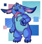  2014 4_fingers 4_toes alien alpha_channel blue_claws blue_fur blue_nose blue_pawpads brown_eyes chest_tuft claws digital_drawing_(artwork) digital_media_(artwork) disgust disney experiment_(lilo_and_stitch) fingers frown fur head_tuft lilo_and_stitch notched_ear pawpads solo standing stitch_(lilo_and_stitch) tazli toe_claws toes tongue tongue_out tuft 