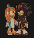  2016 anthro clothing duo echidna eulipotyphlan female footwear gloves hand_holding handwear hedgehog hi_res male mammal monotreme shadow_the_hedgehog smile sonic_(series) tikal_the_echidna video_games xibalbapiixan 