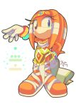  2016 anthro clothing echidna female footwear gloves handwear mammal monotreme signature smile solo sonic_(series) tikal_the_echidna video_games xibalbapiixan 