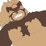  2019 anthro belly bodily_fluids canid canine drooling goemon_(tas) m1ro male mammal moobs overweight overweight_male raccoon_dog saliva simple_background solo tanuki teeth tokyo_afterschool_summoners video_games white_background 