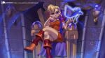  2019 activision alanscampos anthro bianca_(spyro) blonde_hair blue_eyes book boots clothed clothing crossed_legs digital_media_(artwork) female footwear hair hi_res lagomorph leporid looking_at_viewer magic mammal patreon rabbit sitting solo spyro_the_dragon url video_games 