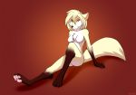 2019 anthro breasts canid canine canis chest_tuft clovis_(twokinds) digitigrade featureless_breasts female fox fur gloves_(marking) hair hi_res hybrid keidran leg_markings mammal markings nude pawpads paws pink_pawpads red_eyes ruth66 simple_background socks_(marking) solo tan_fur tuft twokinds webcomic white_fur wolf 
