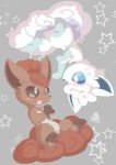  alolan_vulpix ambiguous_gender blue_eyes blue_fur blush brown_eyes brown_fur canid duo feral fur grey_background mammal nintendo nyaswitchnya pok&eacute;mon pok&eacute;mon_(species) red_fur regional_variant simple_background smile smiple star video_games vulpix white_fur 